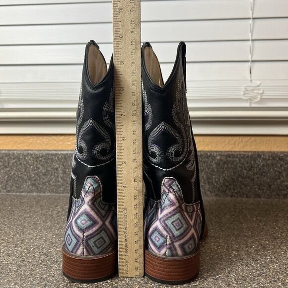 Roper Little Kids Girls Sz 3 Multicolor Faux Leather Cowboy Western Pull On Boot - Picture 8 of 10